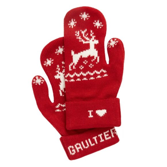 Jean Paul Gaultier Accessories - JEAN PAUL GAULTIER Winter Gloves in Red & White
